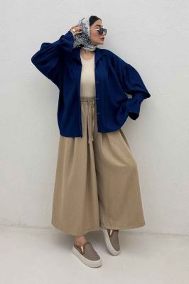 مانتو کریشه مچ چین دار