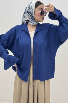 مانتو کریشه مچ چین دار