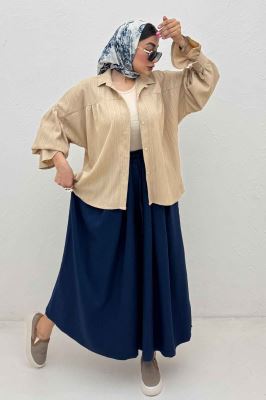 مانتو کریشه مچ چین دار