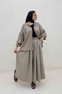 مانتو کریشه مچ چین دار