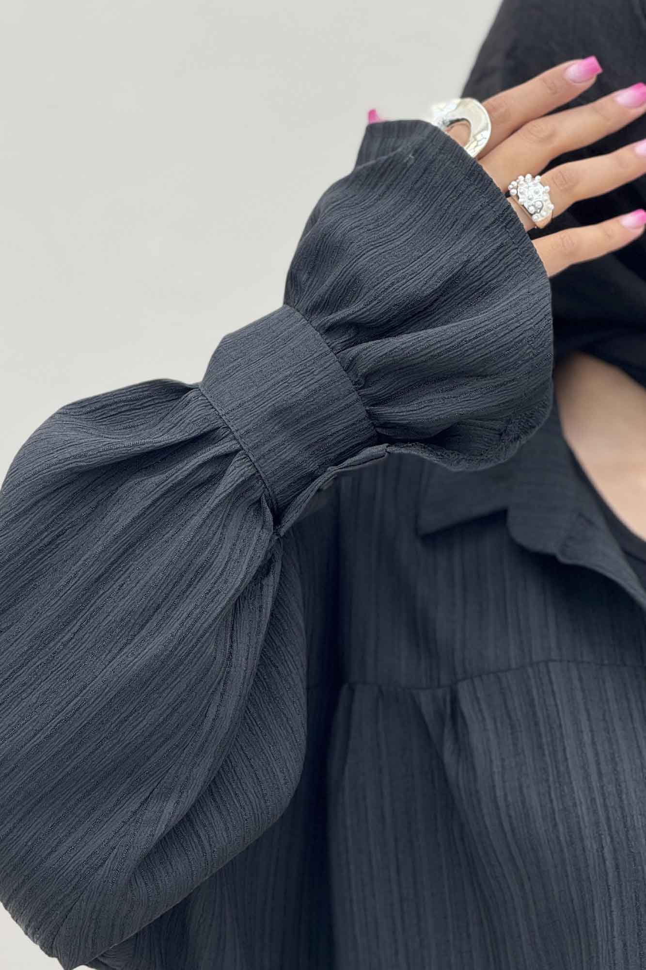 مانتو کریشه مچ چین دار