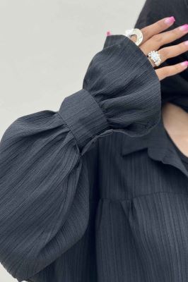 مانتو کریشه مچ چین دار