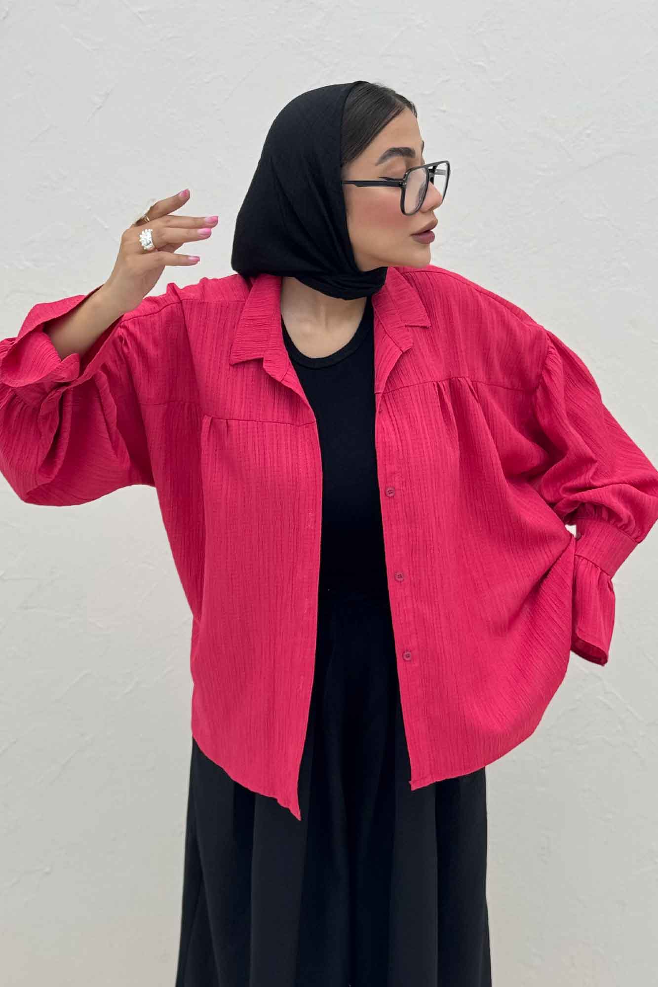 مانتو کریشه مچ چین دار