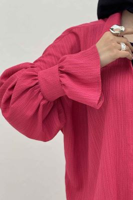 مانتو کریشه مچ چین دار