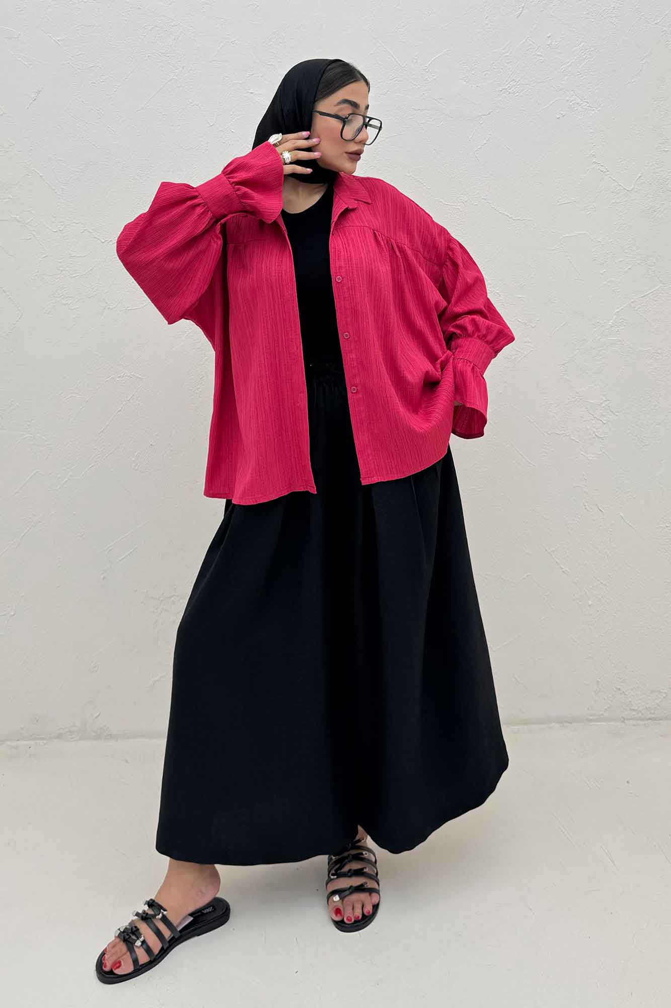 مانتو کریشه مچ چین دار