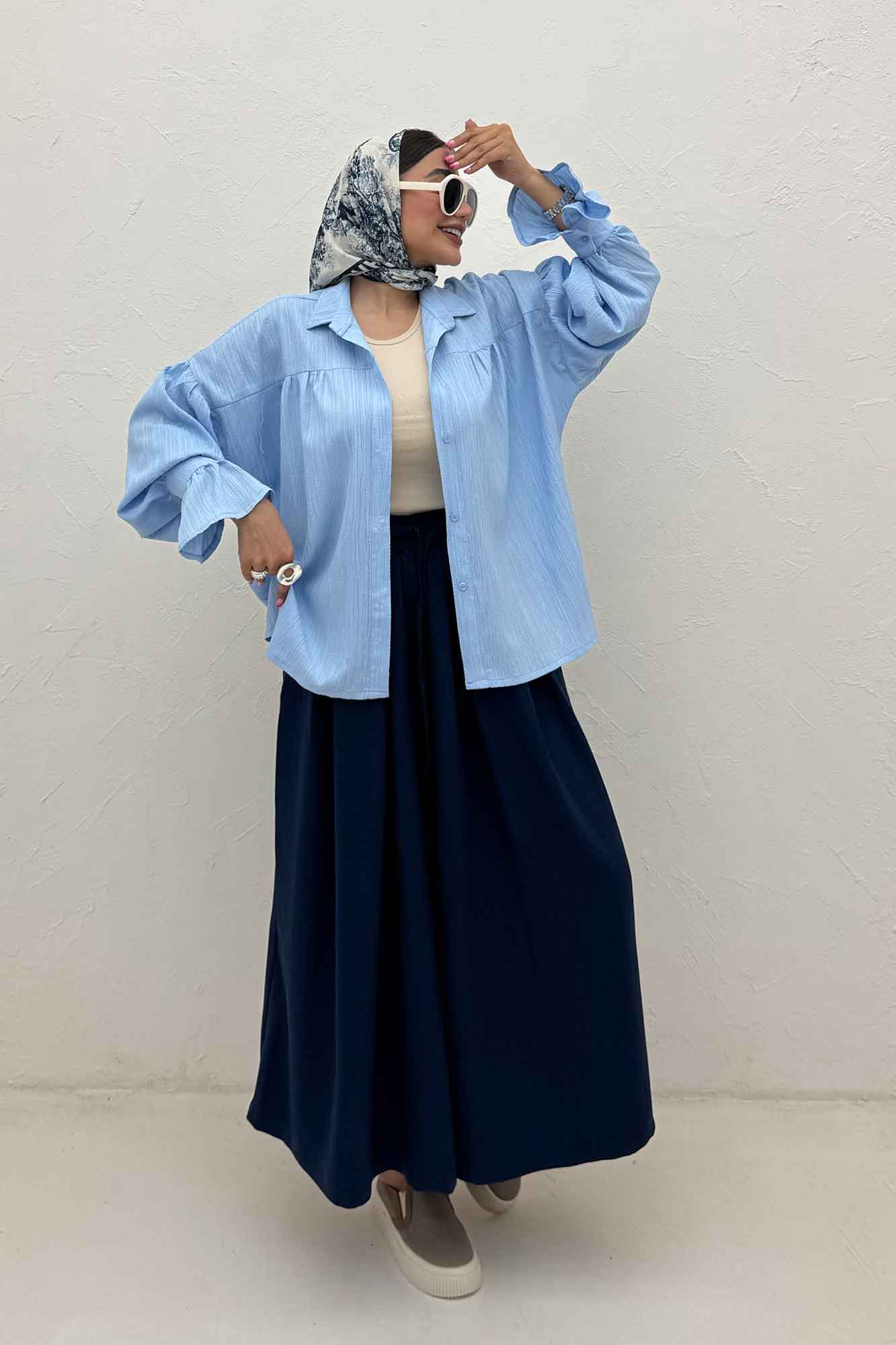 مانتو کریشه مچ چین دار