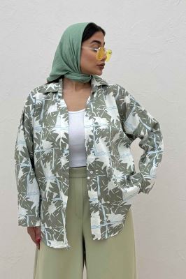 مانتو پری طرح دار یقه آبشاری