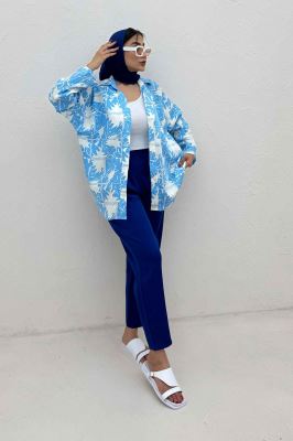 مانتو پری طرح دار یقه آبشاری