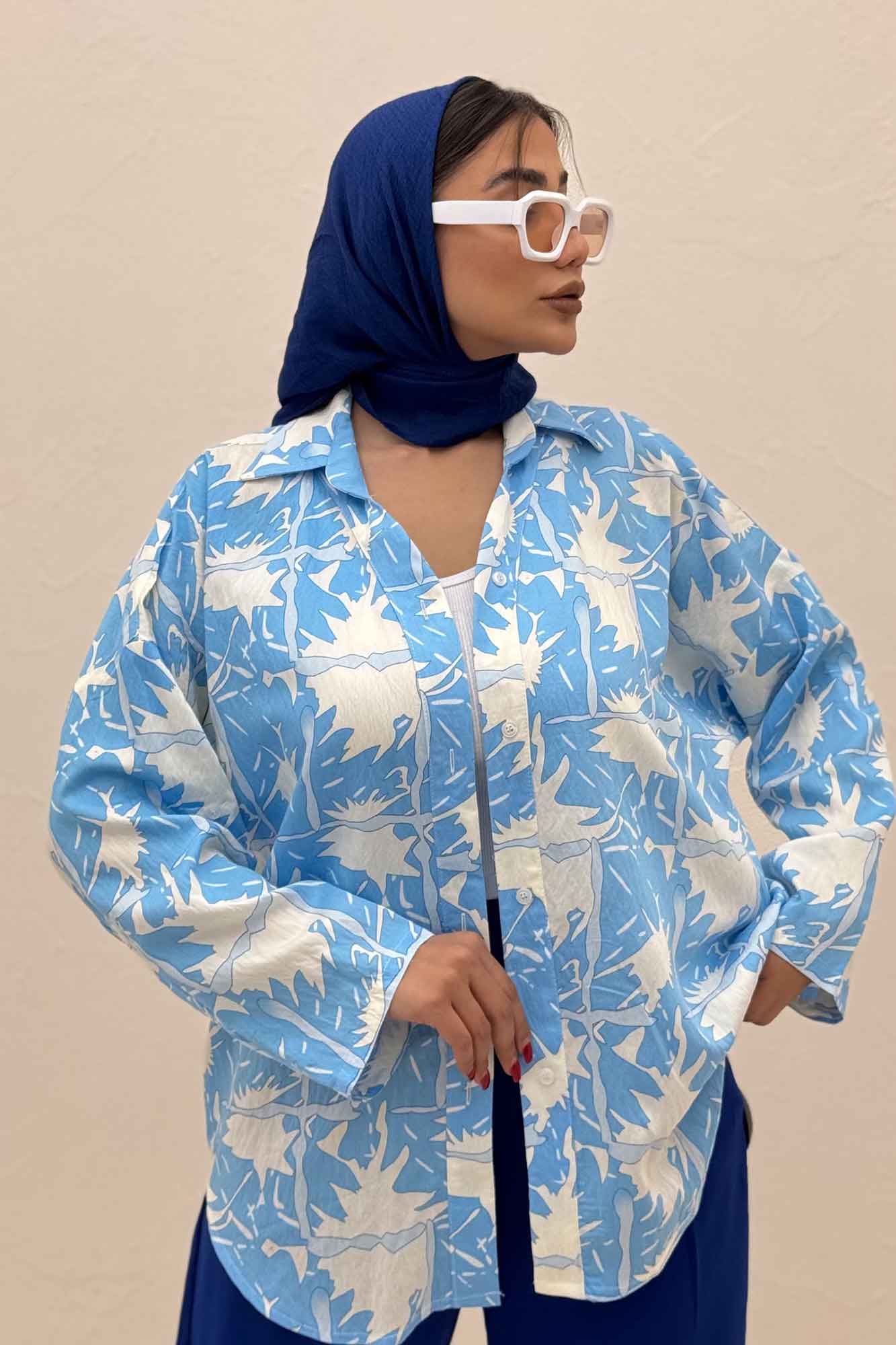 مانتو پری طرح دار یقه آبشاری