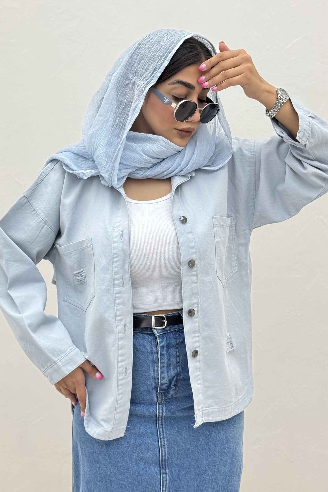 مانتو کتان پایین هلال T P (کوتاه)