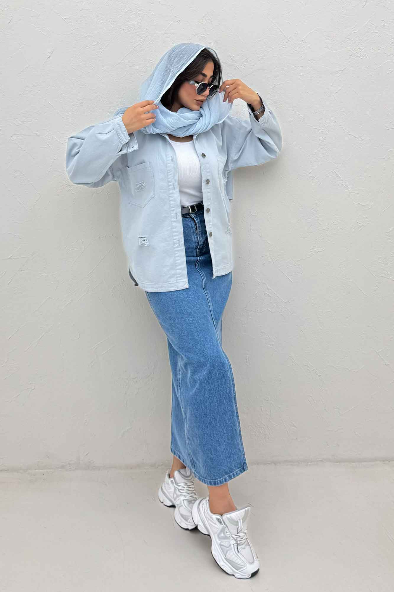 مانتو کتان پایین هلال T P (کوتاه)