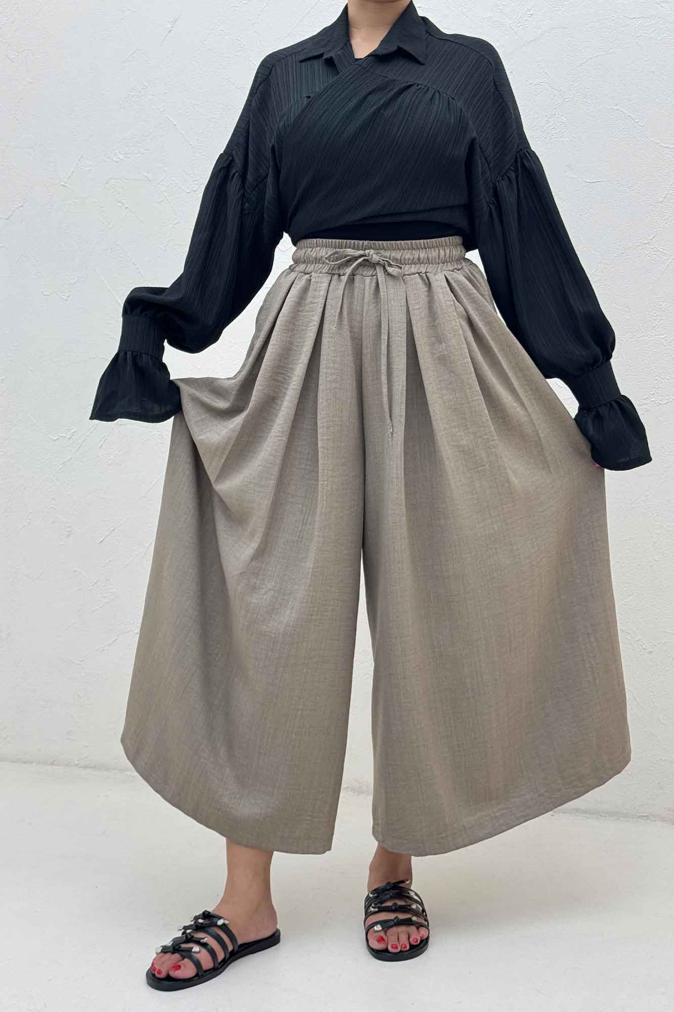 دامن شلواری دور کش شانتون کجراه