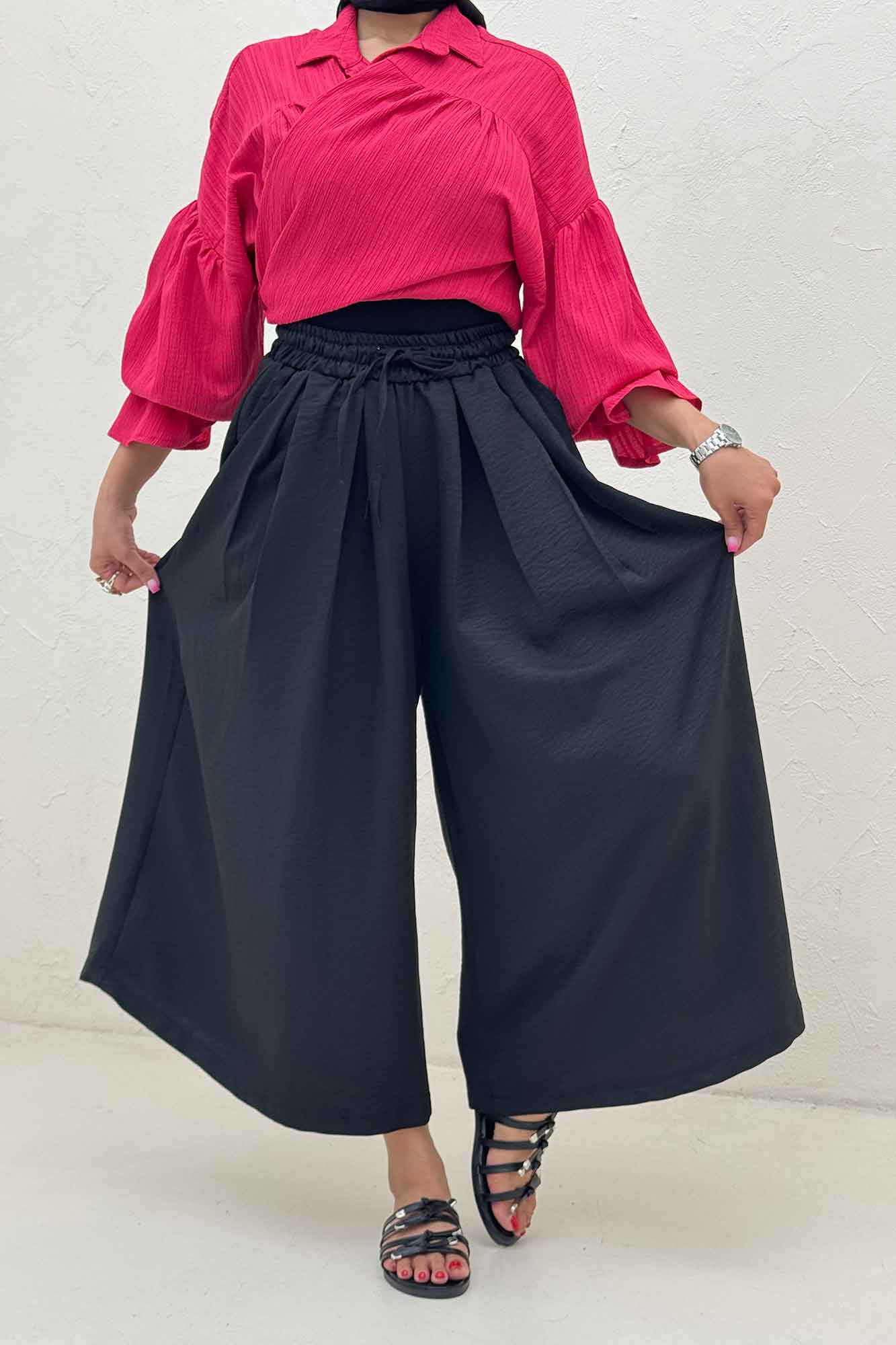 دامن شلواری دور کش شانتون کجراه