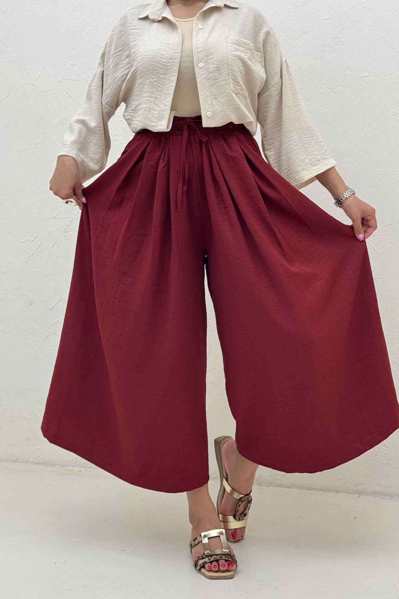 دامن شلواری دور کش شانتون کجراه