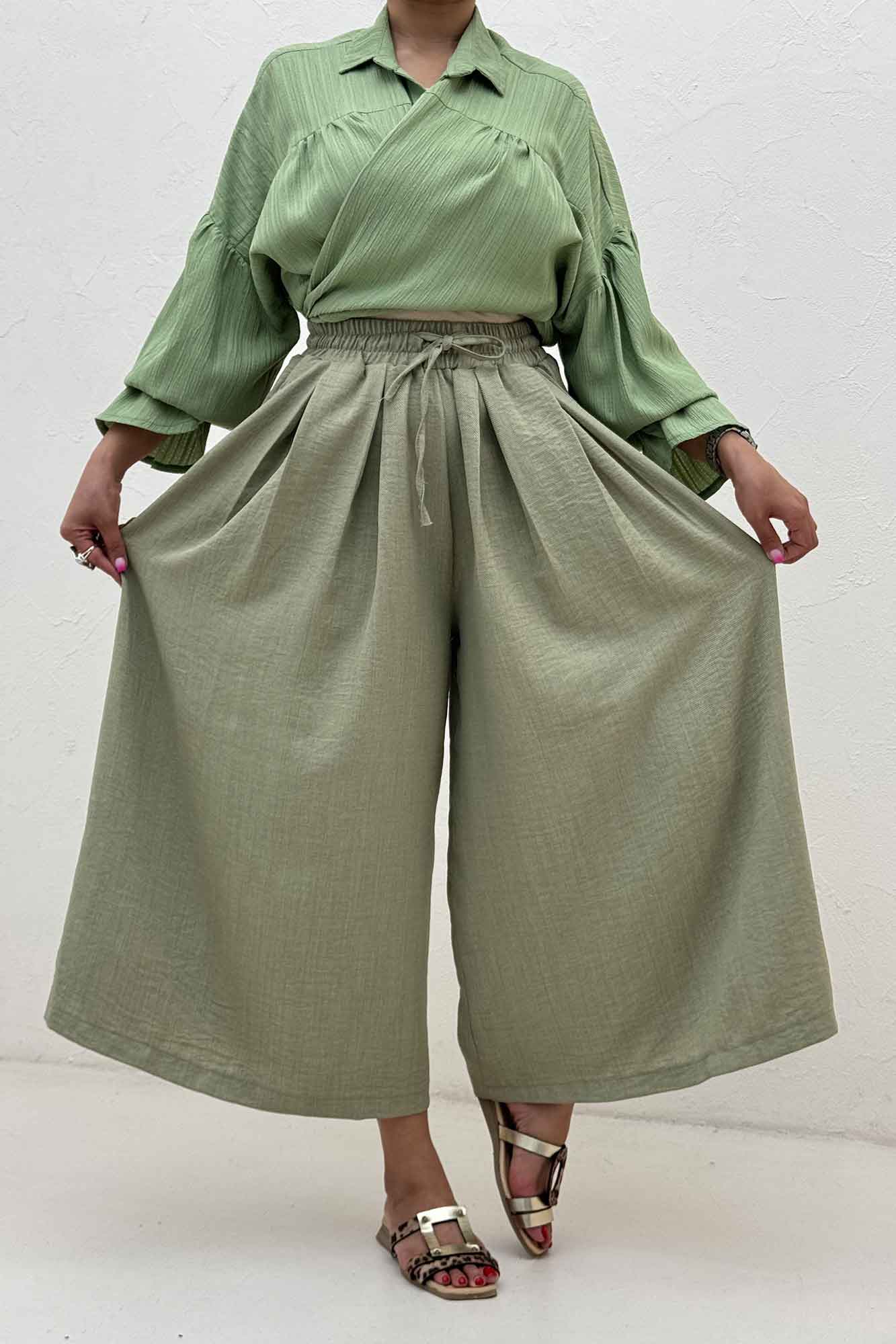 دامن شلواری دور کش شانتون کجراه