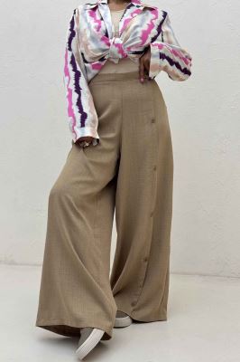 شلوار شانتون کجراه کنار دکمه