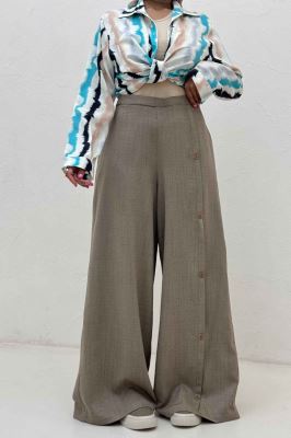 شلوار شانتون کجراه کنار دکمه