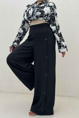 شلوار شانتون کجراه کنار دکمه