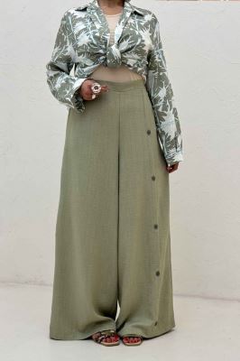 شلوار شانتون کجراه کنار دکمه