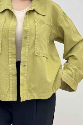 مانتو لینن پایین هلال دو جیب TR