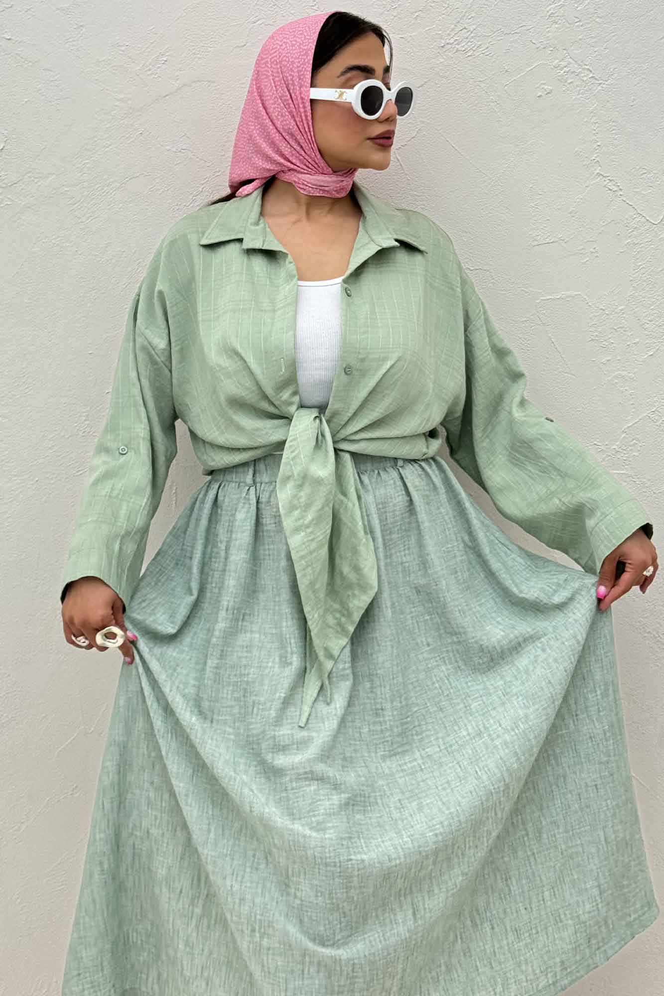 شومیز پایین گره parry راه راه