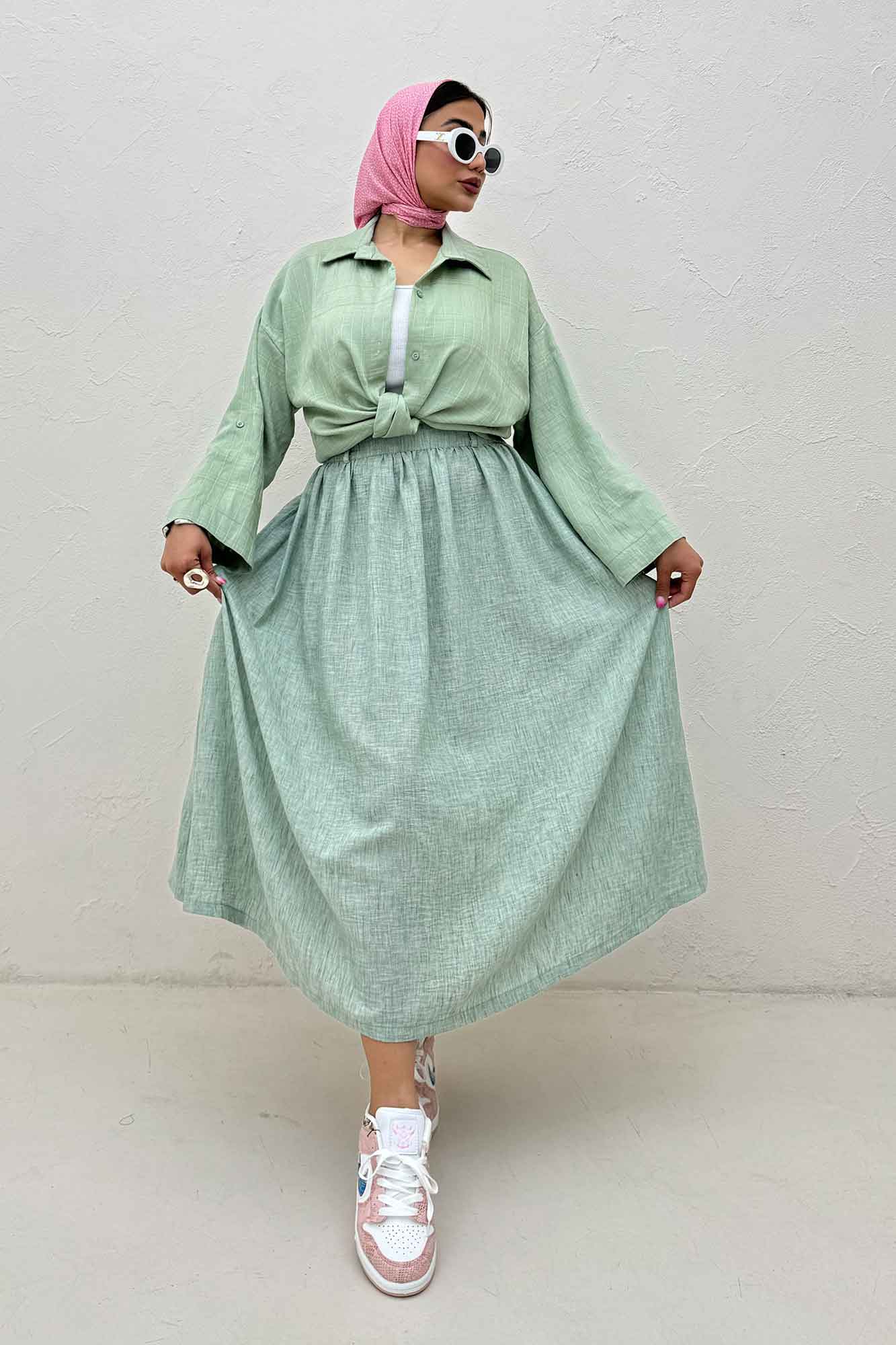 شومیز پایین گره parry راه راه