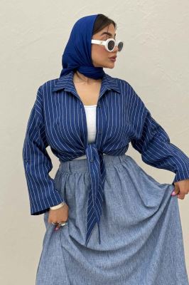 شومیز پایین گره parry راه راه