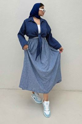 شومیز پایین گره parry راه راه