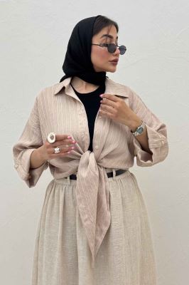 شومیز پایین گره parry راه راه