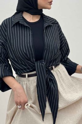 شومیز پایین گره parry راه راه