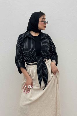 شومیز پایین گره parry راه راه