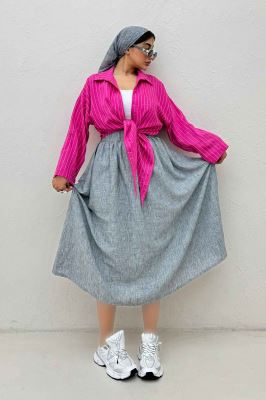 شومیز پایین گره parry راه راه