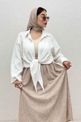 شومیز پایین گره parry راه راه