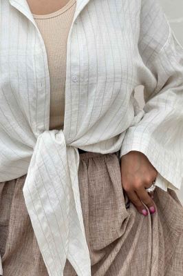 شومیز پایین گره parry راه راه