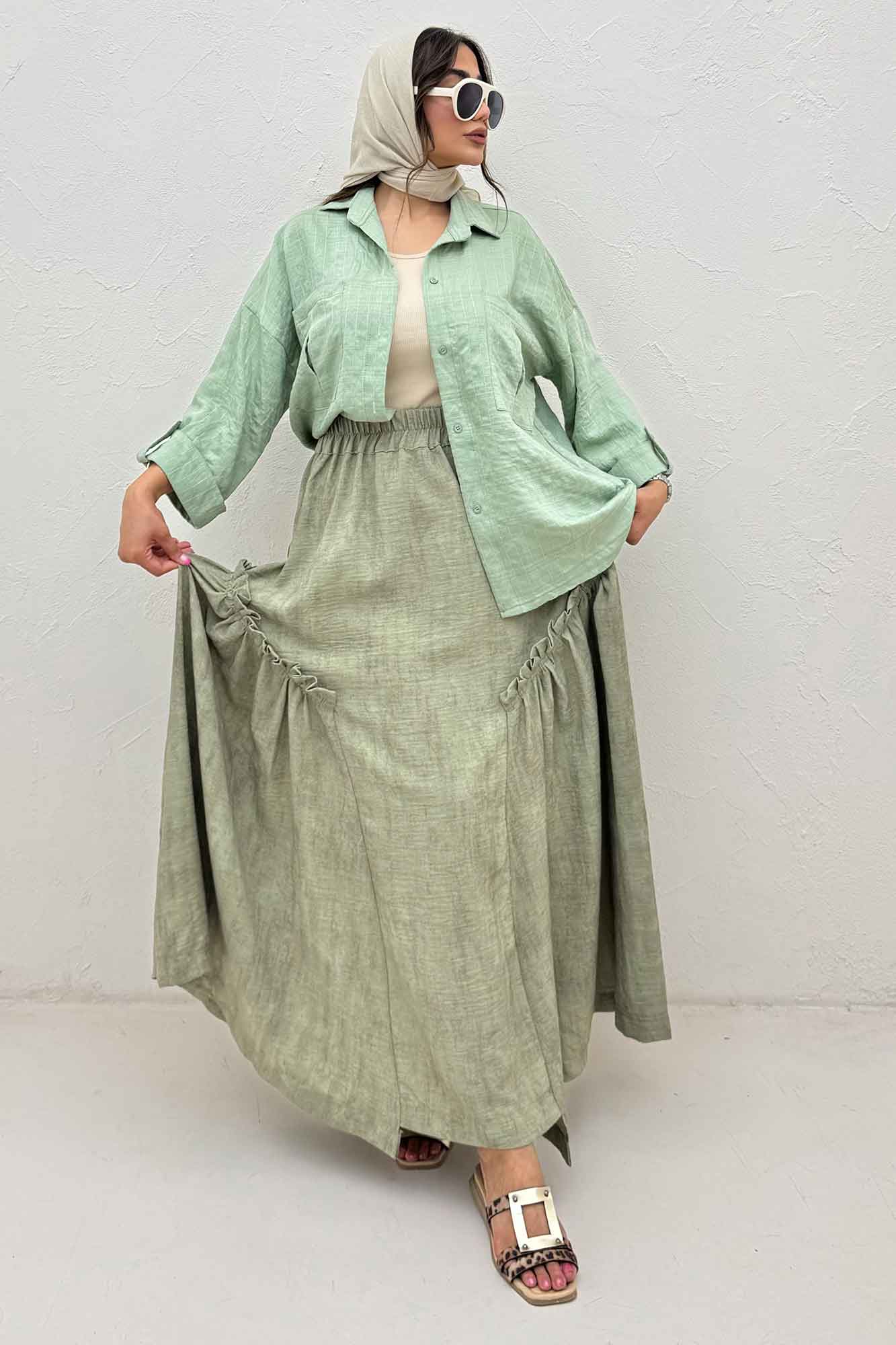 شومیز مانتویی parry آستین پاگن