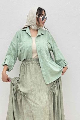 شومیز مانتویی parry آستین پاگن