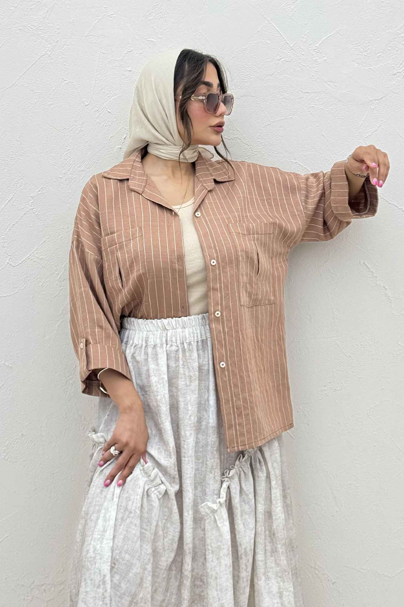 شومیز مانتویی parry آستین پاگن