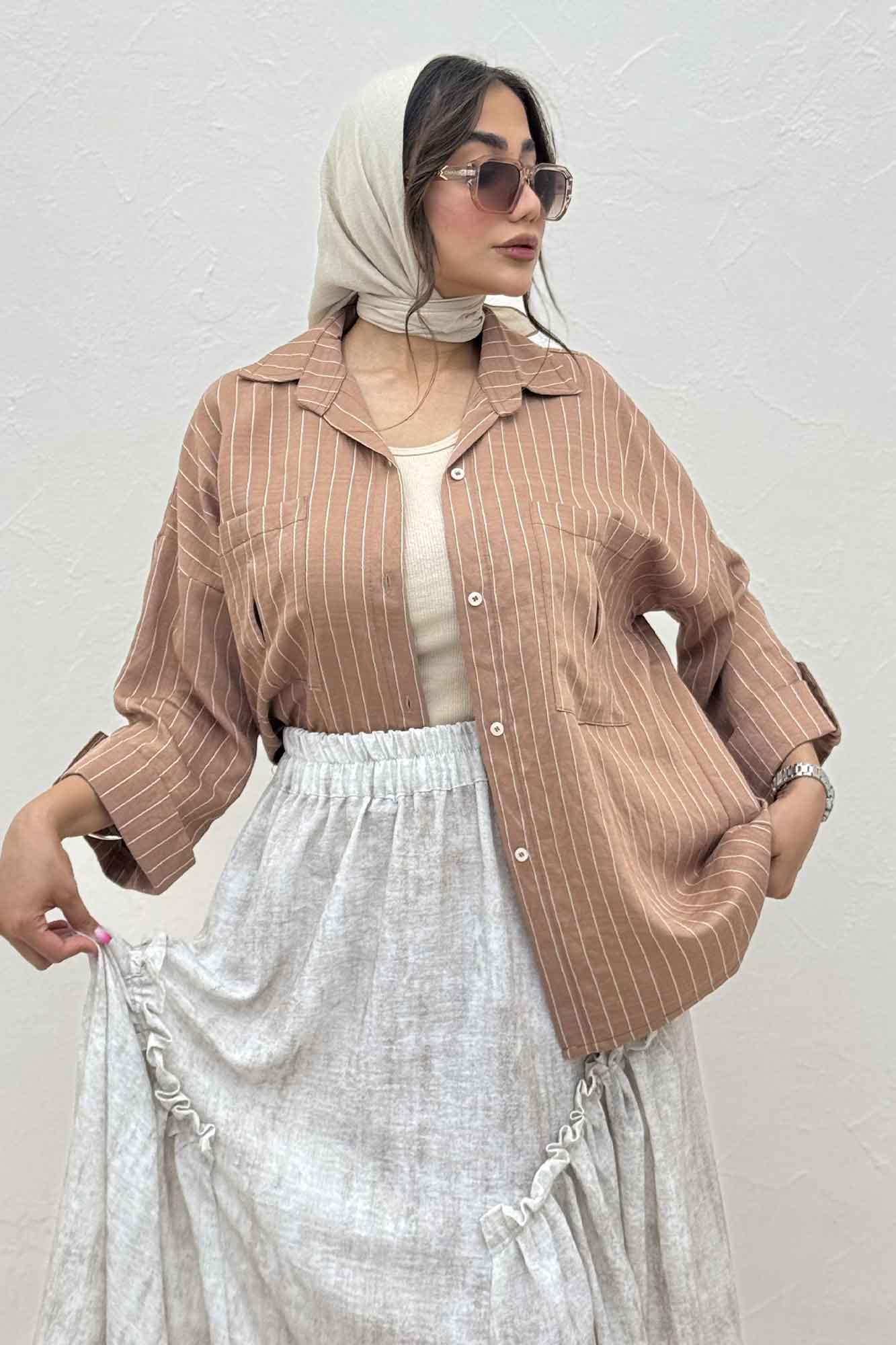 شومیز مانتویی parry آستین پاگن