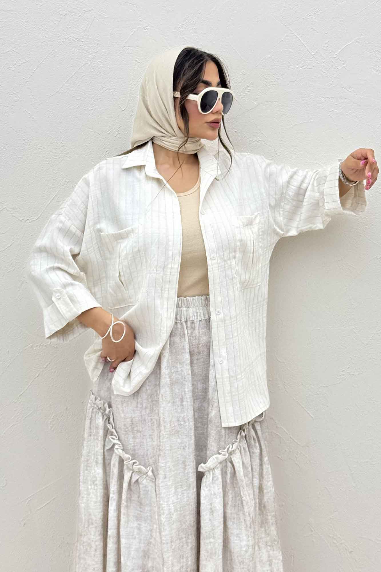 شومیز مانتویی parry آستین پاگن