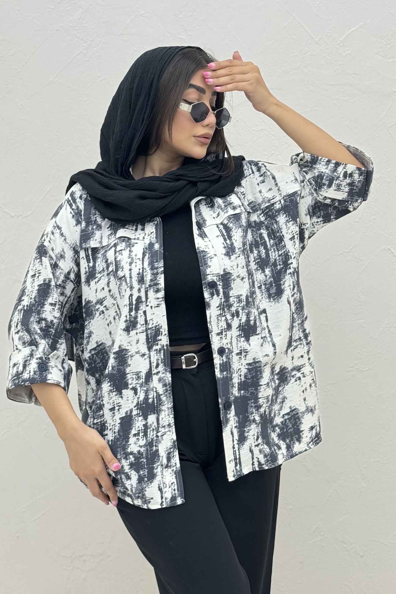 مانتو پرینتی یراقدار مچ پاکتی کد3