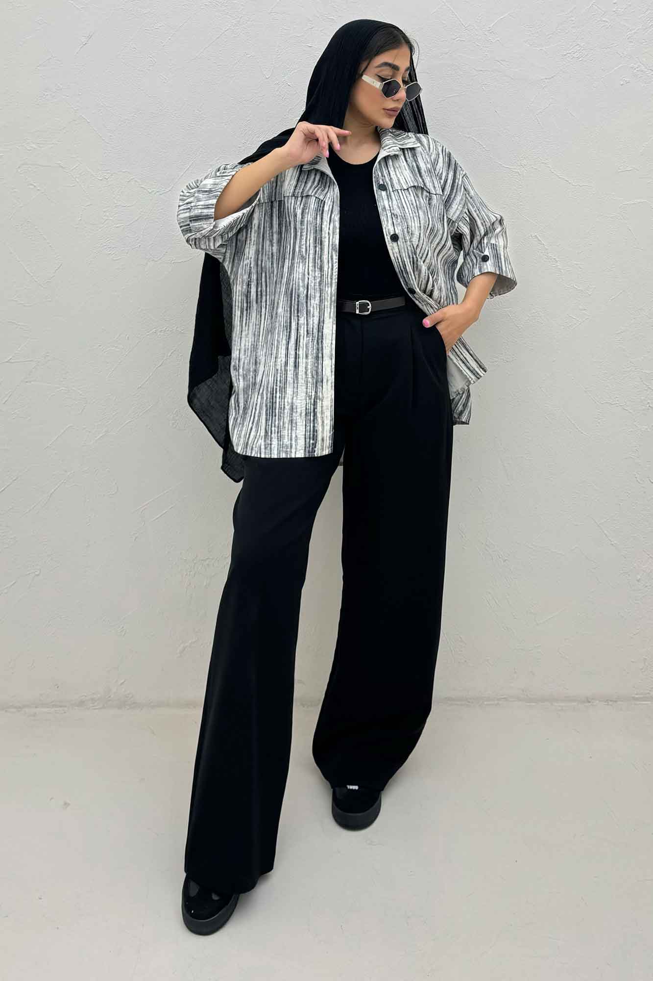 مانتو پرینتی یراقدار مچ پاکتی کد6