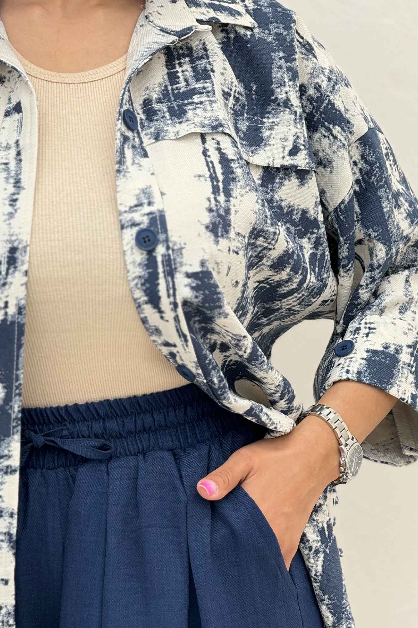 مانتو پرینتی یراقدار مچ پاکتی کد3