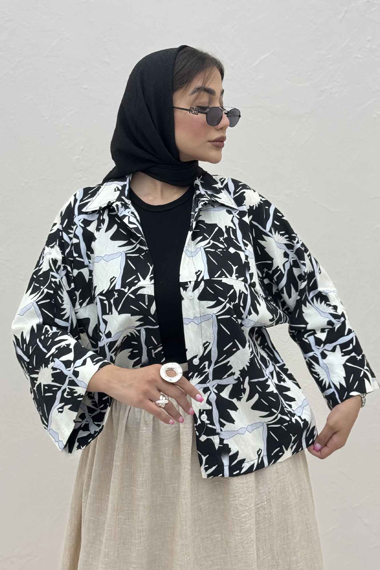 شومیز مانتویی پری کیمونو مچ پهن