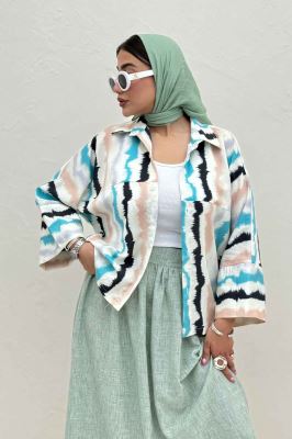 شومیز مانتویی پری کیمونو مچ پهن