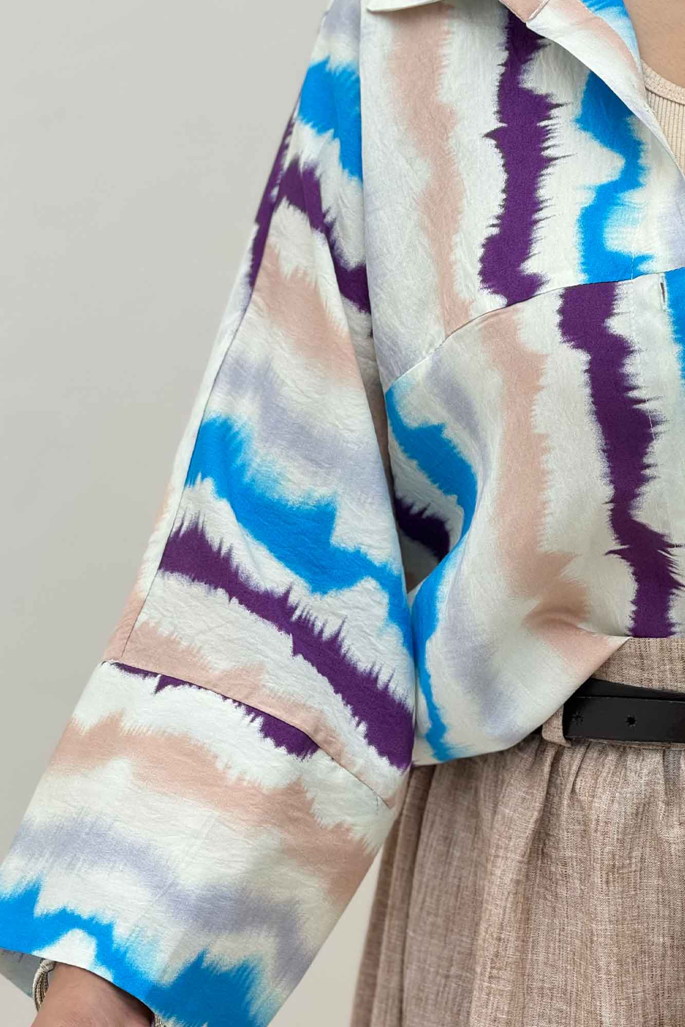 شومیز مانتویی پری کیمونو مچ پهن