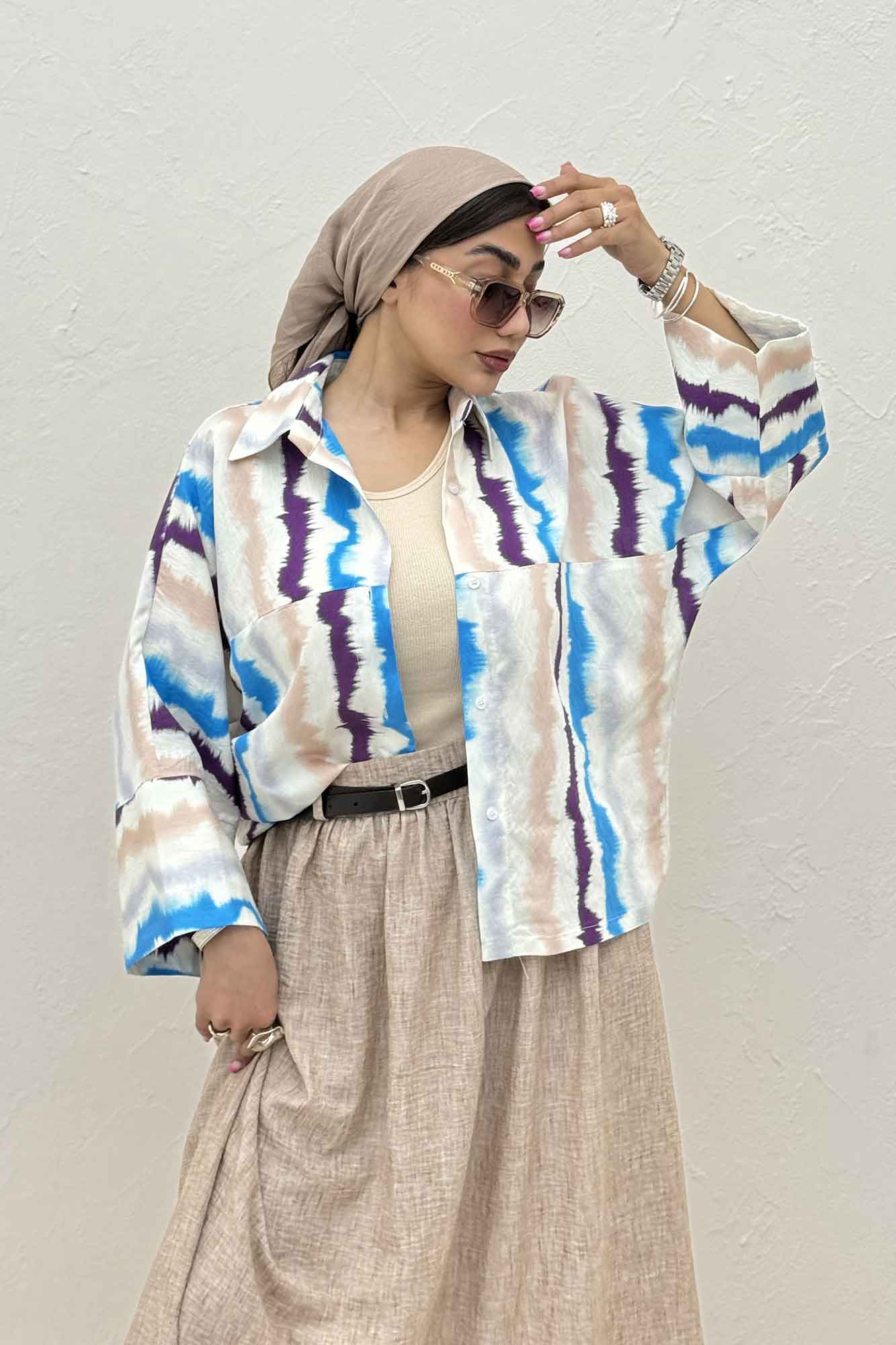 شومیز مانتویی پری کیمونو مچ پهن