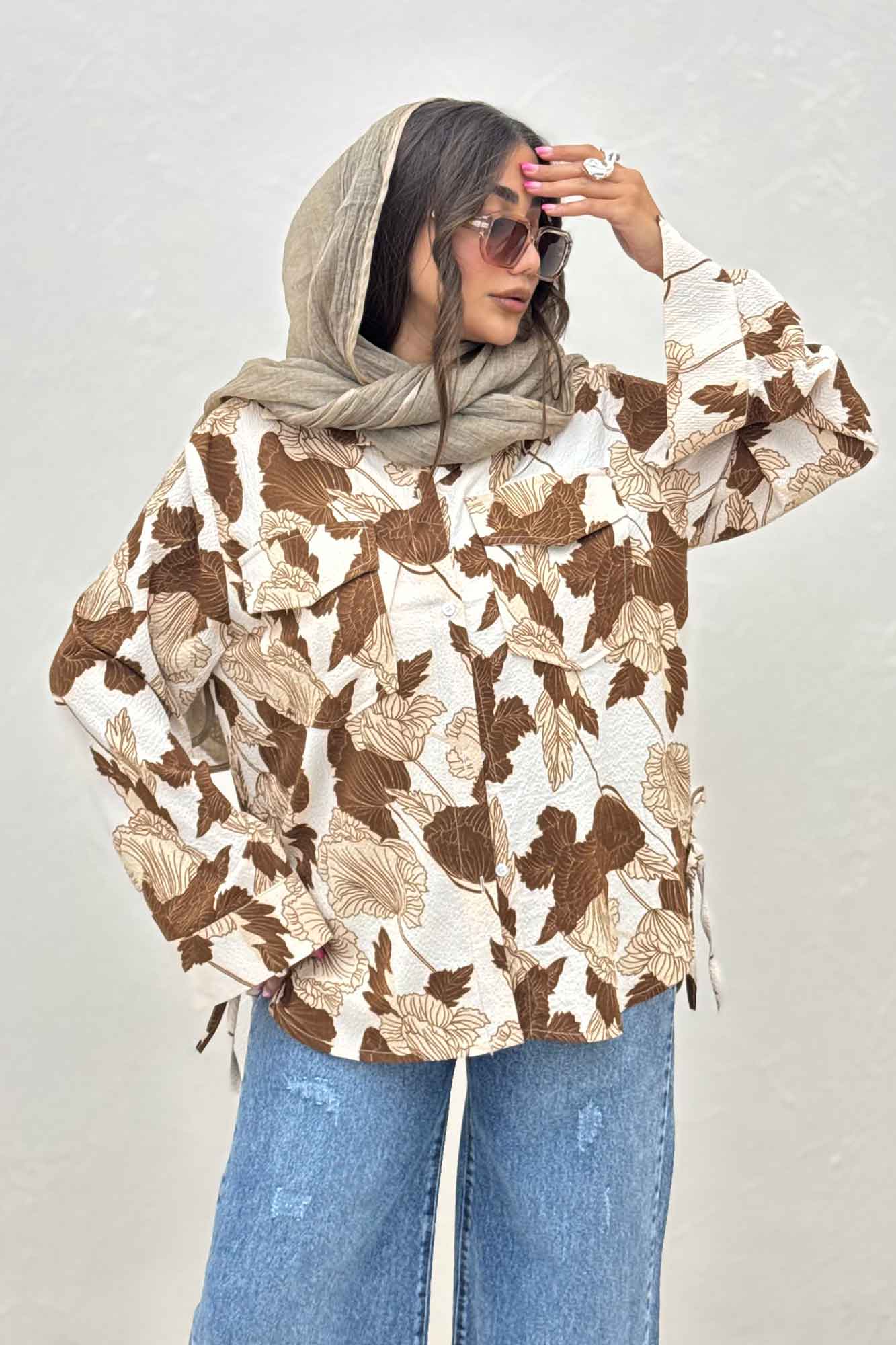 مانتو دو جیب پاکتی ونوس برگینه بغل بند