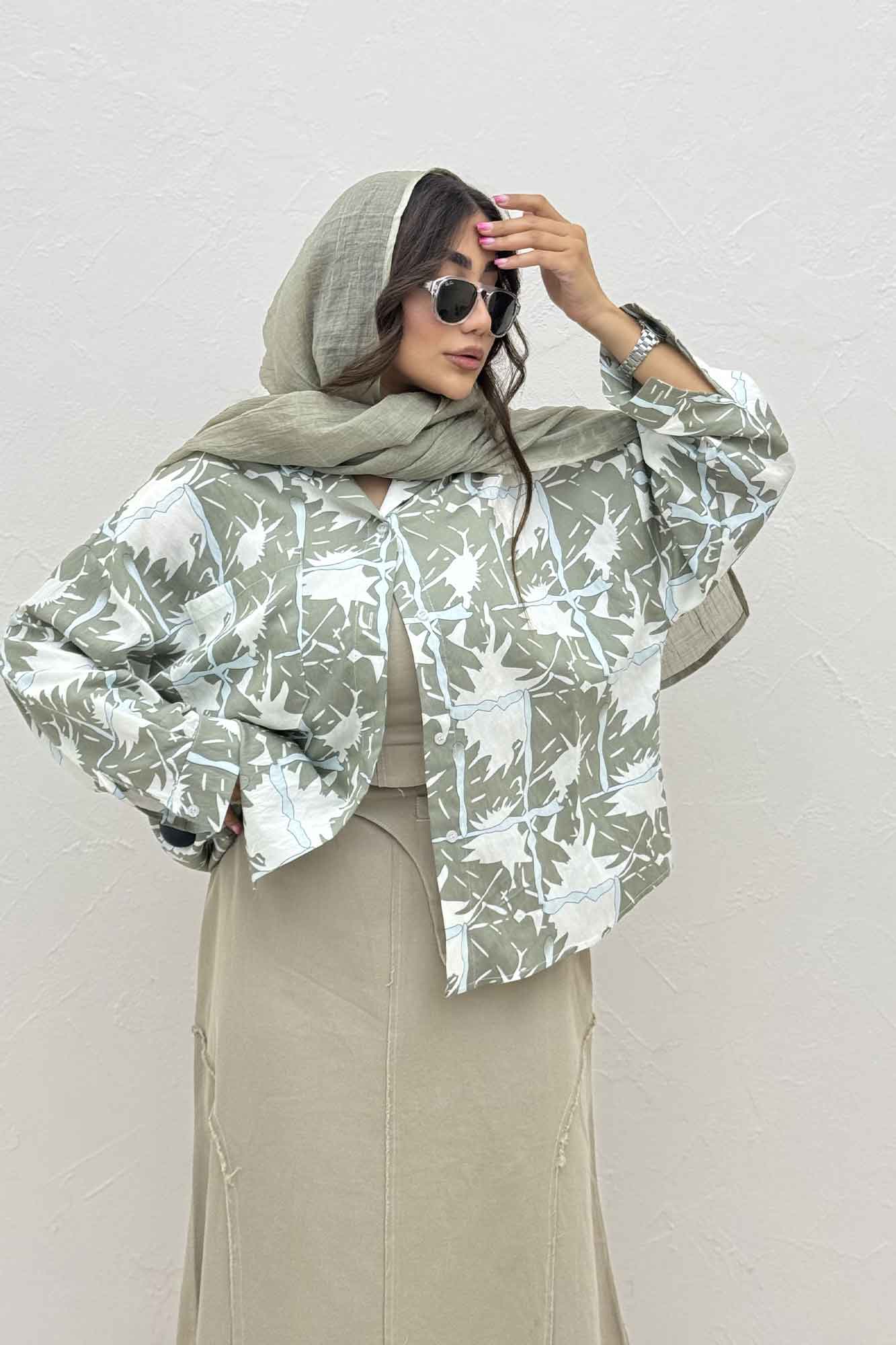 شومیز مانتویی پری طرحدار تک پیله