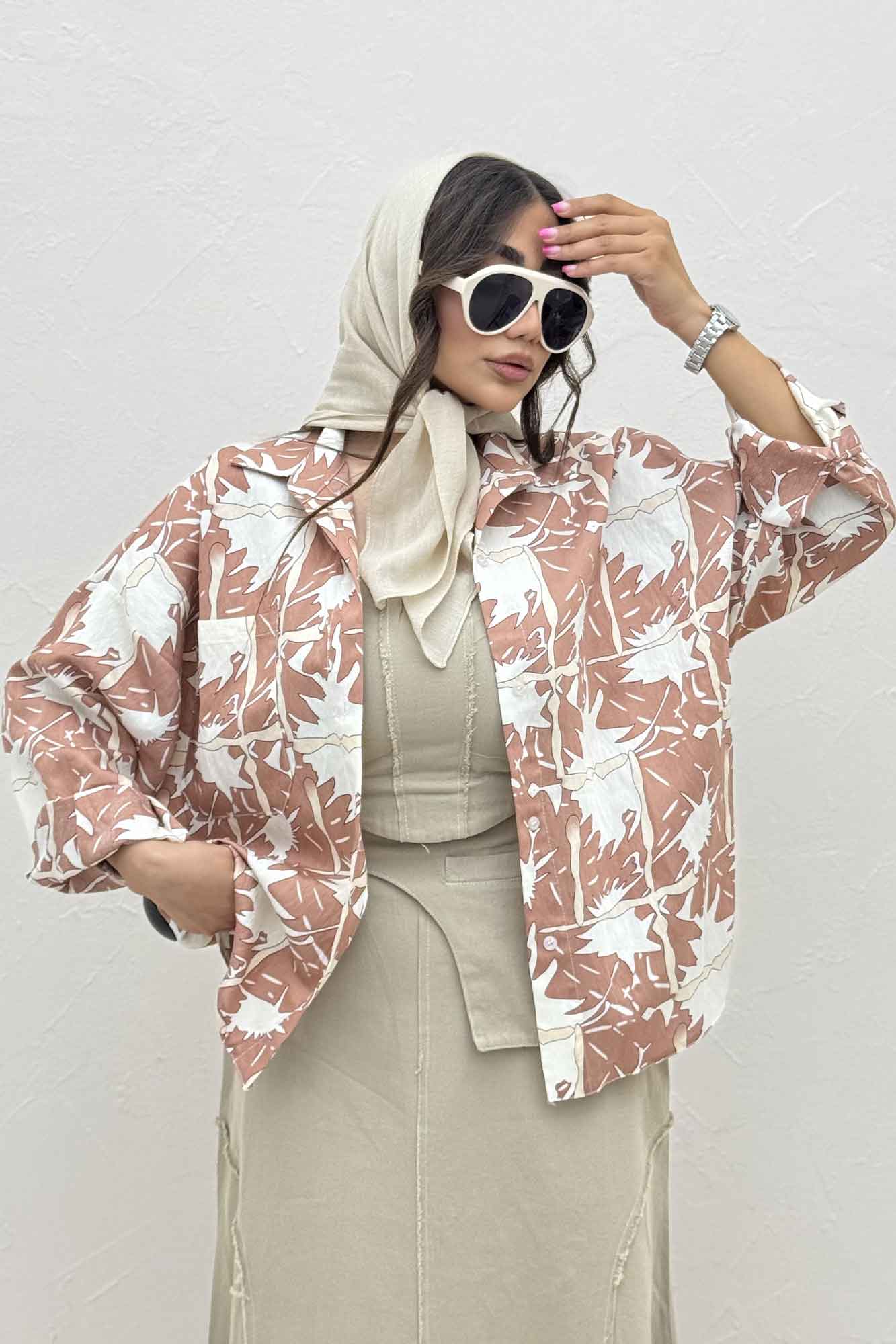 شومیز مانتویی پری طرحدار تک پیله