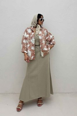 شومیز مانتویی پری طرحدار تک پیله